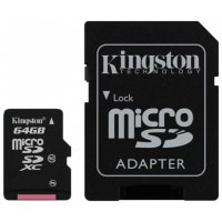   MicroSDXC 64GB Class10 UHS-I U1 Kingston   (SDCA10/64GBSP)