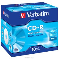  CD-R 800Mb VERBATIM 40x 10 . JewelCase 90  (CDR-V800J (43428))