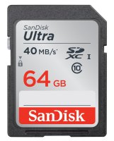   64Gb - SanDisk Ultra - Micro Secure Digital HC Class 10 40MB/s UHS-I SDSDUN-064G-G46