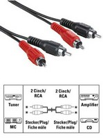   2 RCA Male Plugs - 2 RCA Male Plugs, 1 , HAMA