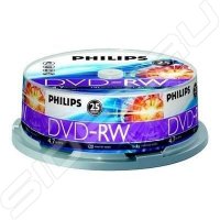  DVD-RW Philips 4.7Gb 4x, 25 ., Cake Box (DN4S4B25F/00)