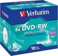  DVD-RW  Verbatim 4  4,7Gb 10  Jewel Case (43486)