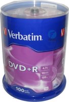  DVD+R  Verbatim 4,7Gb 16x 100 . CakeBox (43551)