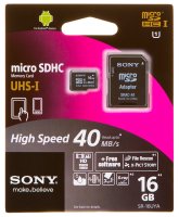   TransFlash 16Gb MicroSDHC Class 10 UHS-I Sony, SR16UYAT, 