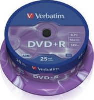   DVD+R Verbatim 4,7Gb 16x Printable CakeBox (43539) 25 