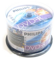 DVD-R Philips 4.7 , 16x, 50 ., Cake Box, (5751),  DVD 