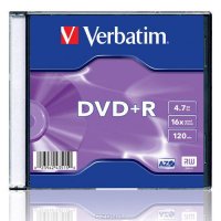 DVD+R Verbatim 4.7 , 16x, 20 ., Slim Case, (43515),  DVD 