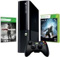   Microsoft XBox 360 Slim 250GB (N2V-00016) +  Halo 4 +  Tomb Raider +