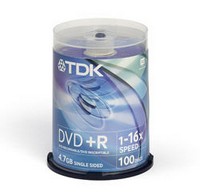  DVD-R TDK 16x 4.7Gb CakeBox Inkjet Printable 100  19915