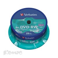 - Verbatim DVD-RW 4.7  4x 25 . Pack Spindle (43639)