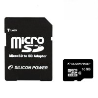   Silicon Power (SP016GBSTH006V10) Micro SecureDigital High Capacity (MicroSDHC) Memory C