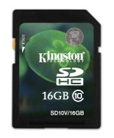   Kingston (SD10V/16GB) SecureDigital High Capacity (SDHC) MemoryCard 16Gb Class10