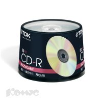  TDK CD-R 700MB 52x Cake Box (50 ) (t18770) CD-R80CBA50-V