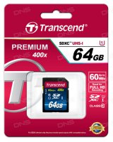 - SDXC 64  Transcend , UHS-I Class10 SD3.0 Premium 300X ( TS64GSDU1 )