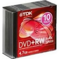   TDK DVD+RW 4.7Gb 4x Slim Case 10P