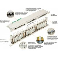 NIKOMAX NMC-RP24SD2-HU-MT  19", 0,5U, 24 , .5e, RJ45/8P8C, 110/KRONE, T568A/B, 