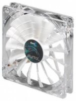  Aerocool Shark, WHITE LED, 12cm, 3+4 pin, anti-vibration, 32.5 CFM, 800 RPM, 12.6 dBA