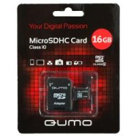   Qumo Fundroid (QM16GCR-MSD10-FD-GRN) MicroSDHC Memory Card 16GbClass10 + USB microSD Re