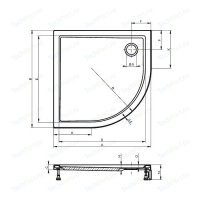 Riho  sv 281, 90x90x4, ,  (DA8900500000000)