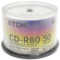  CD-R TDK 700Mb 52x Cake Box Printable (50 .) (T19514)