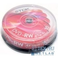  DVD-RW TDK 4.7Gb 4x Cake Box (DVD-RW47CBN(E)C10) (10 )