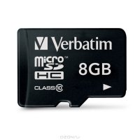   Verbatim Tablet microSDHC Class 10 UHS-1 8GB + SD adapter