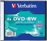 DVD-RW Disc Verbatim 4.7Gb 4x (. 25 )   (43639)