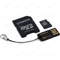   Kingston microSDHC 4Gb Class10 Multi Kit MBLY10G2/4GB + adapter + USB reader