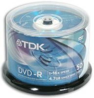  TDK DVD-R 4.7Gb 16x Cake Box Printable (25 ) (t19838) (DVD-R47PWCBED25)