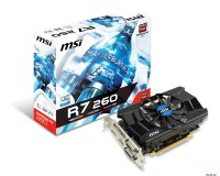  MSI Radeon R7 260 1050Mhz PCI-E 3.0 1024Mb, 6000Mhz, 128 bit, 2xDVI, HDMI, HDCP (Retail)