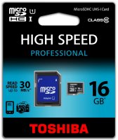   MicroSDHC 16GB Class10 UHS I Toshiba (SD-C016UHS1(6A) + adapter