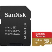   Sandisk microSDXC 64Gb Extreme Class 10 UHS-I + ADP 45MB/s (SDSDQXL-064G-G46A)