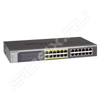  Netgear 24-port 10/100/1000 Mbps (12 PoE ports) switch w ext. p/s, PoE budget up to 100W