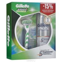 Gillette   "Mach3":   "Sensitive",   ,  