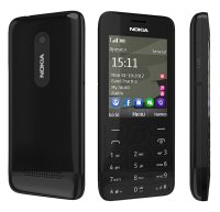   Nokia 206 Dual SIM Black (DualBand, LCD320x240@65K, 2.4", GPRS+BT, microSD, 1.3Mpx,