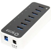  USB 3.0 5bites HB37-305PWH 7 ports Black+White