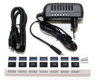  USB 5bites HB37-303PWH USB 7 ports White