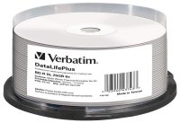  BD-R Verbatim 25Gb 6x Cake Box (25 ) Printable Light Scribe (43743)