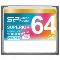   Compact Flash Card Silicon Power 64Gb "SP064GBCFC1K0V10" "1000x" (Retail)