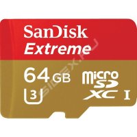   microSDHC 64Gb Class10 Sandisk SDSDQXN-064G-G46A Extreme+SD Adapter+Rescue Pro Deluxe 60M