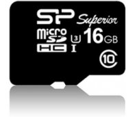   Silicon Power (SP016GBSTHDU3V10SP) microSDHC Memory Card 16Gb UHS-I U3 + microSD--)SD A