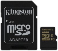   Kingston (SDCA10/16GB) (microSDHC) Memory Card 16G UHS-I U1 microSD--)SD Adapter