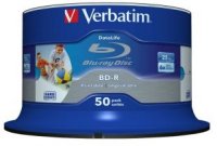 Verbatim 43812  BD-R SL Datalife, 25 Gb 6-x Wide Inkjet Printable 50 