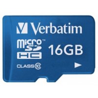   MicroSD 16Gb Verbatim (44043) Class 10 microSDHC UHS-I + SD 