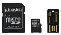   MicroSD 64Gb Kingston (MBLY10G2/64GB) Class 10 microSDXC + adapter + USB reader