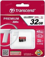   32Gb microSDHC Transcend Premium 300x (TS32GUSDCU1), Class 10, UHS-I, U1,  ,