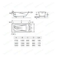 Roca HAITI   1700  800 . + antislip + ,  180  (2327G000R)