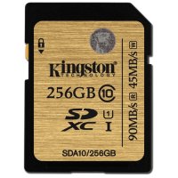   256Gb SDXC Kingston Ultimate (SDA10/256GB), Class 10, UHS-I, U1, R90 - W45 Mb/s, RTL