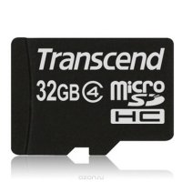   MicroSDHC 32GB Class4 Transcend   (TS32GUSDC4)