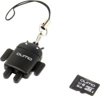   Qumo Fundroid (QM16GCR-MSD10-FD-BLK) MicroSDHC Memory Card 16GbClass10 + USB microSD Re